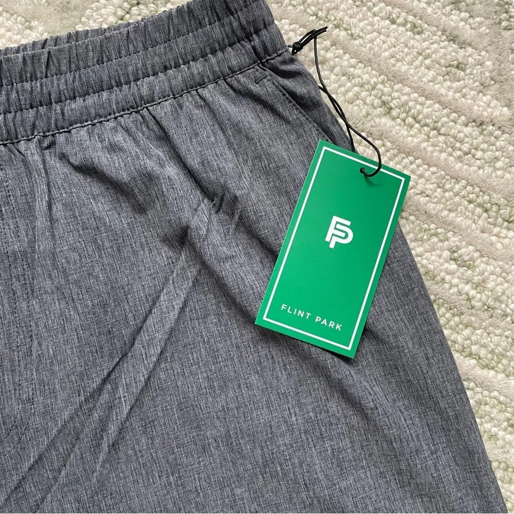 NWT Flint Park Tennis Pickleball Men's Advantage Heather Grey Unlined Shorts